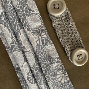 Grey Floral Face Mask and Extender